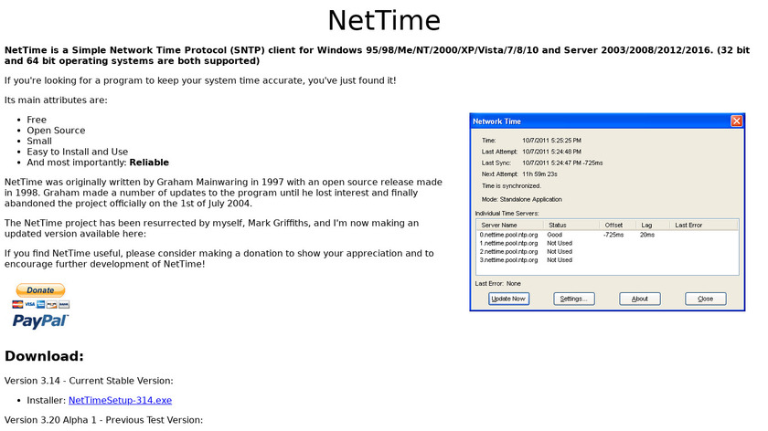 NetTime Landing Page
