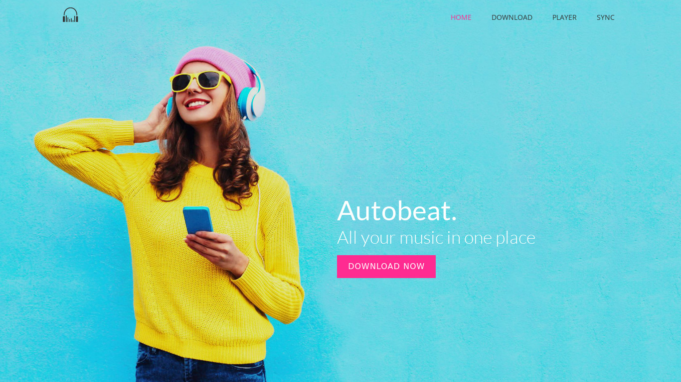 AutoBeat Player Landing page