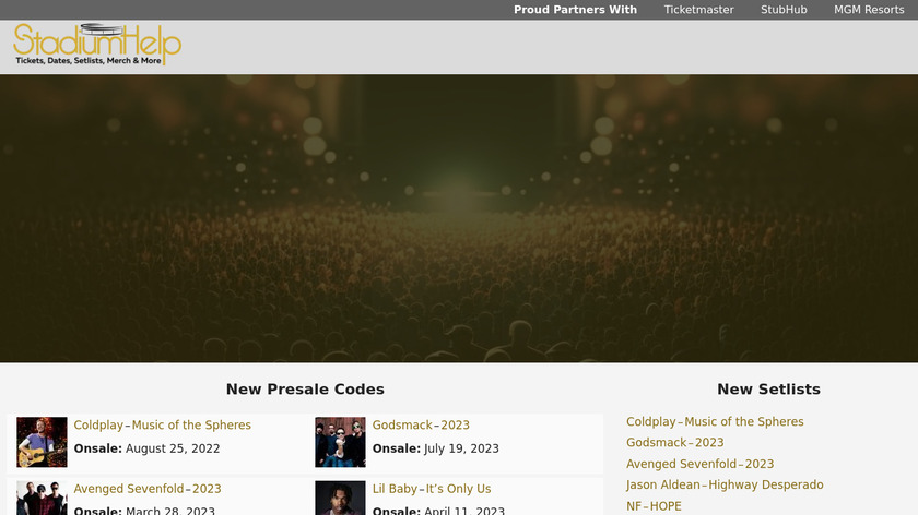 Stadium Help Landing Page