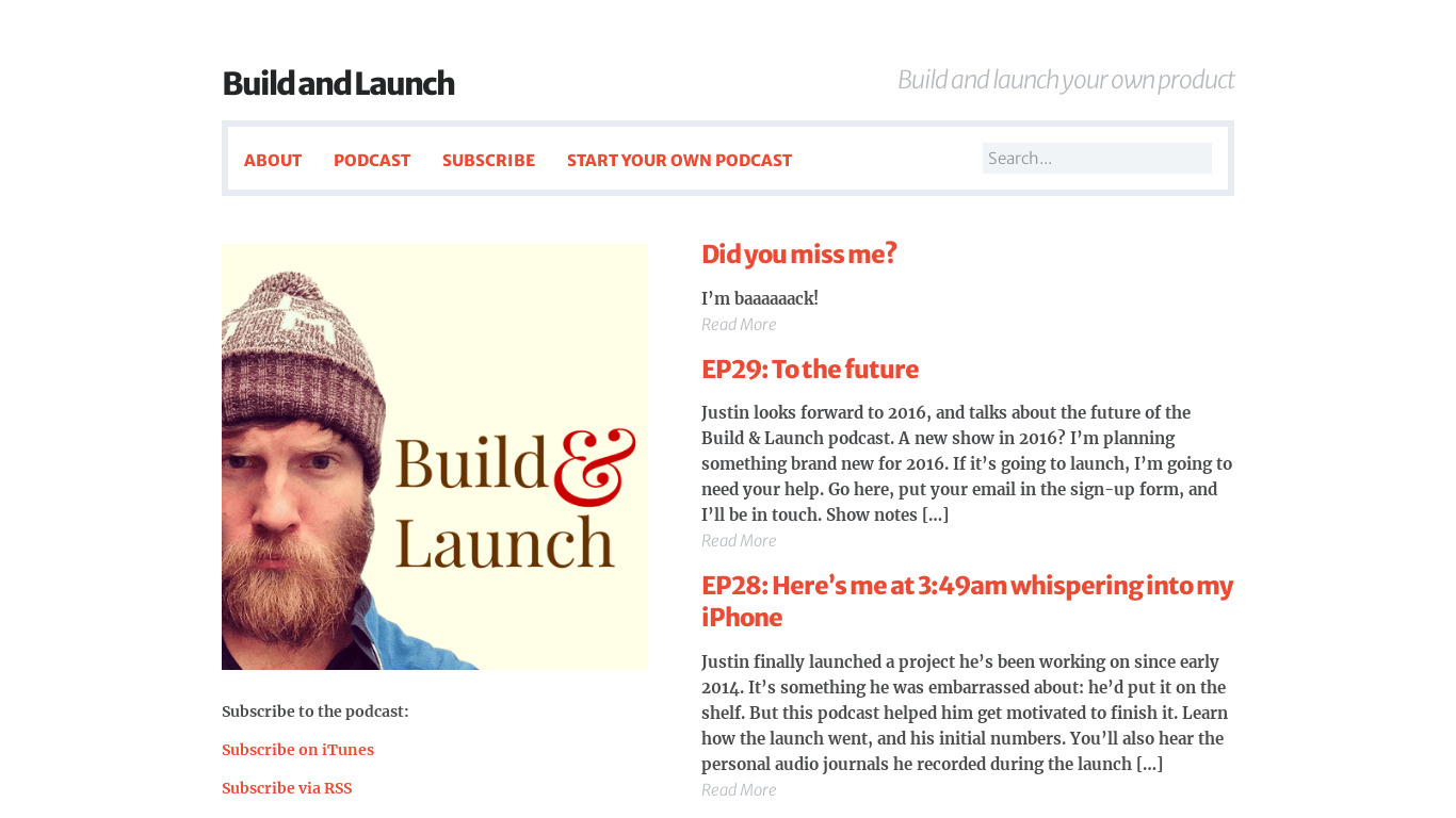 Build & Launch Podcast Landing page