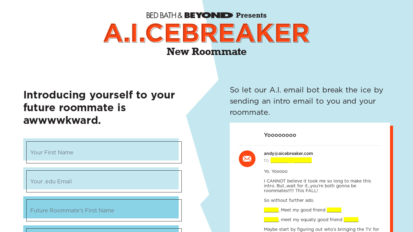 aicebreaker.com A.I.CEBREAKER Landing page