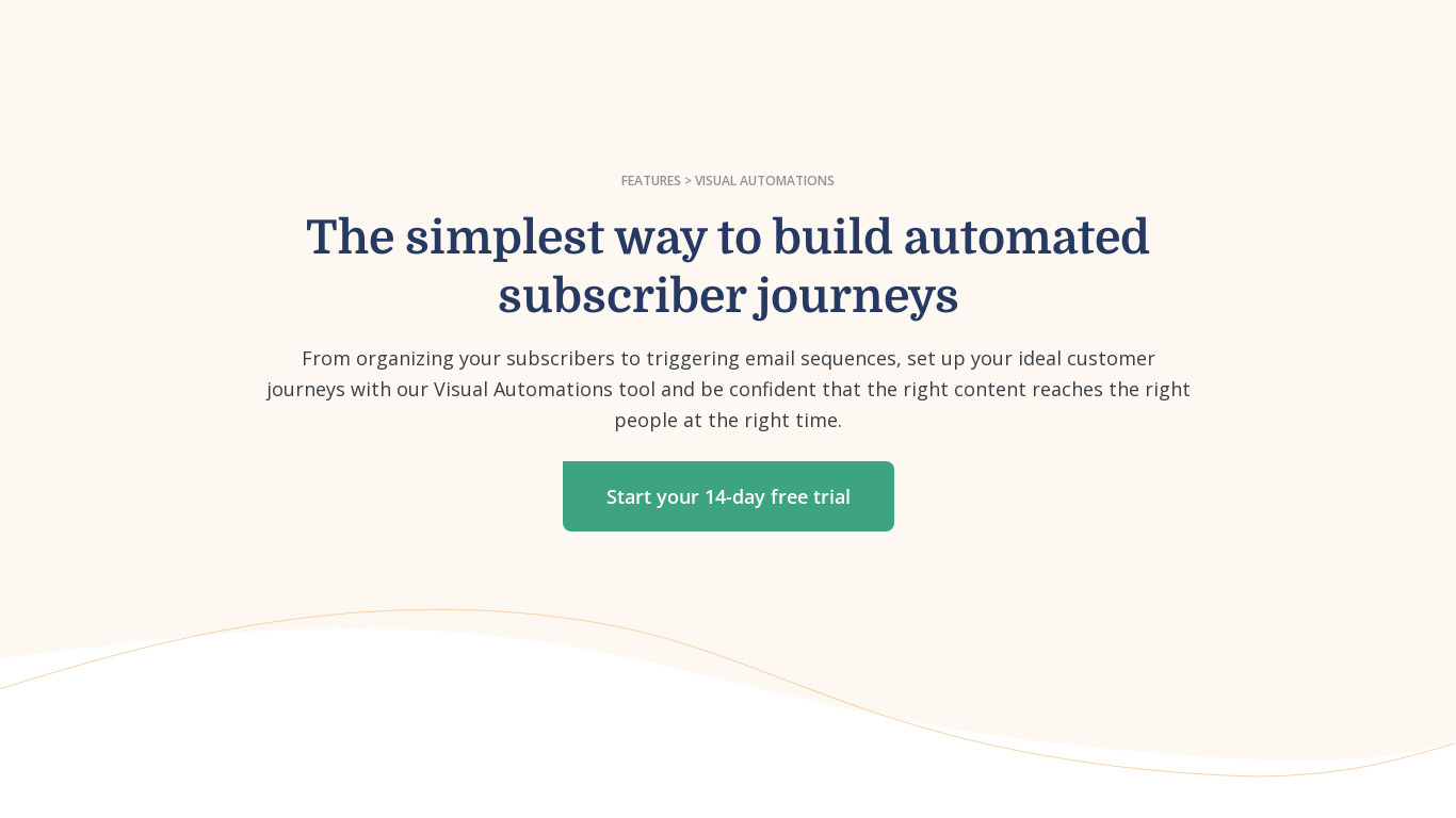 Visual Marketing Automation Landing page