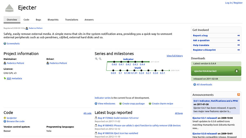 Ejecter Landing Page
