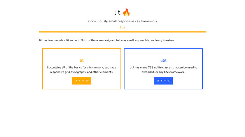 Lit CSS Framework Landing Page