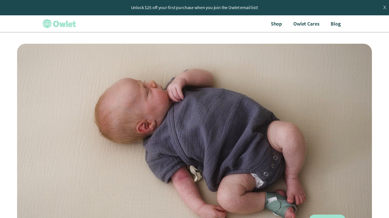 Owlet Baby Monitor Landing page