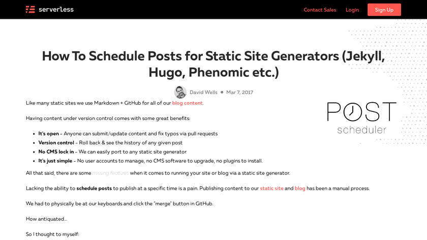 Post Scheduler Landing Page