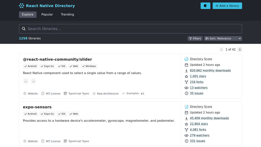 Native Directory Landing Page