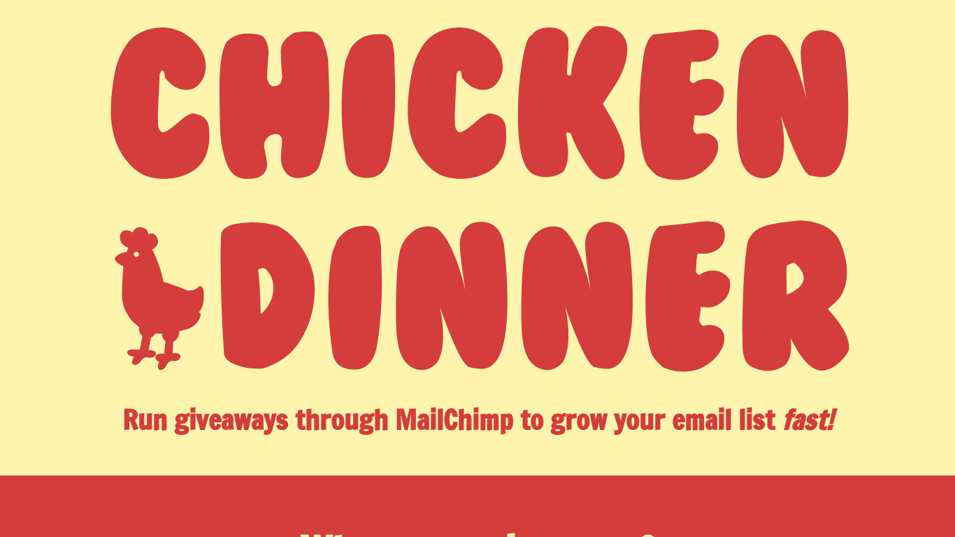 Chicken Dinner Landing page
