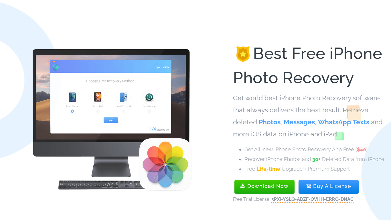 iPhone Photo Recovery Landing page