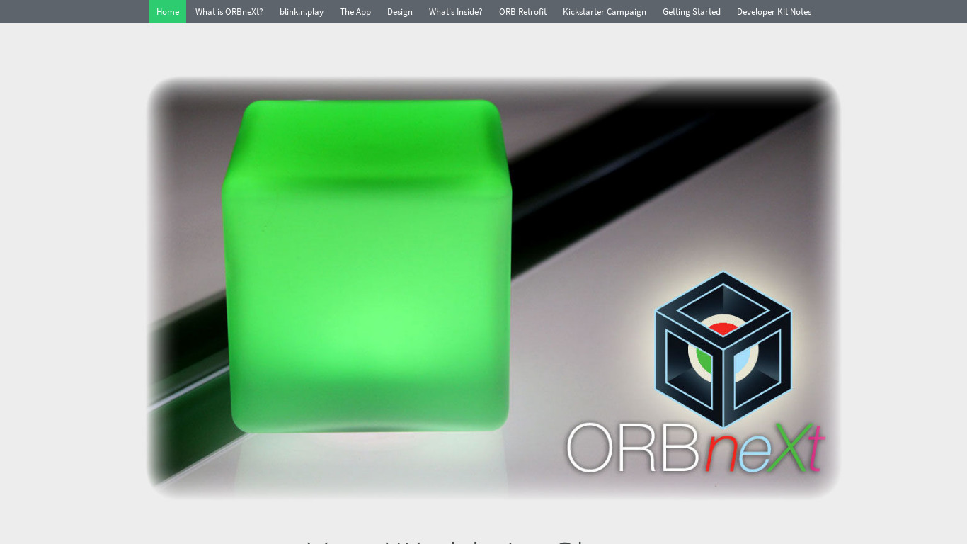 ORBneXt Landing page