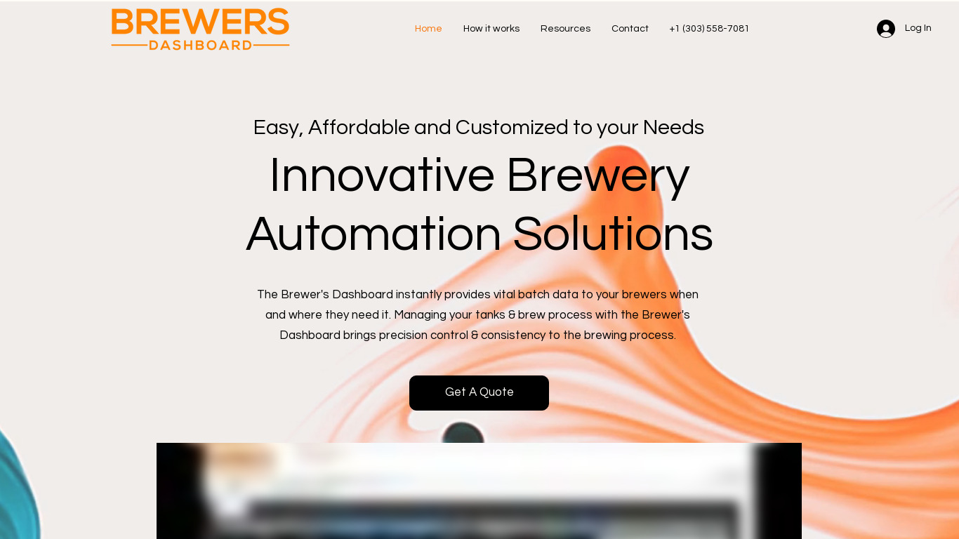Brewers Dashboard Landing page