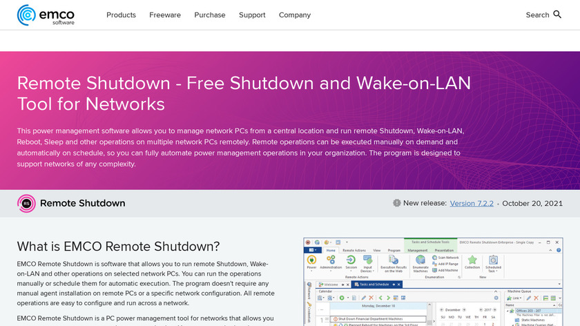 EMCO Remote Shutdown Landing Page