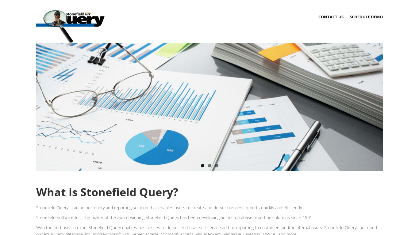 Stonefield Query Landing page