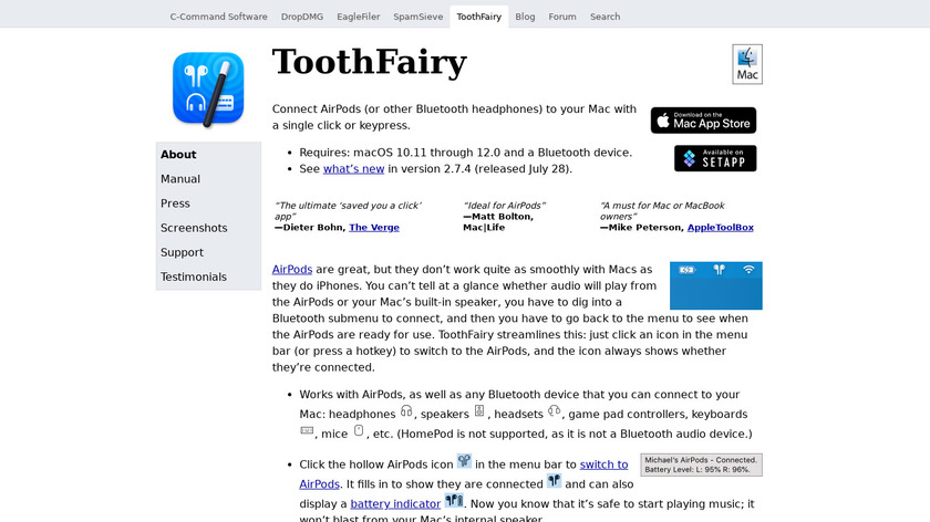 ToothFairy Landing Page