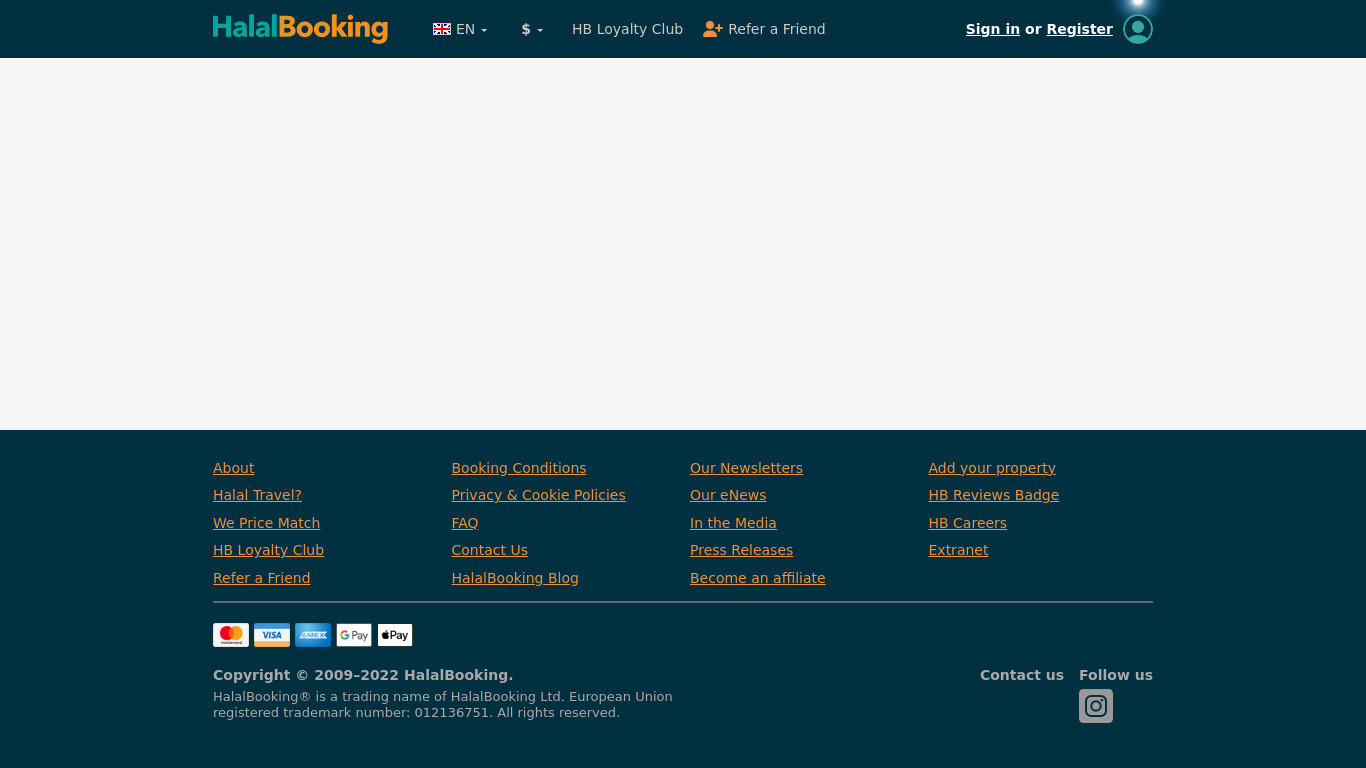 HalalBooking Landing page