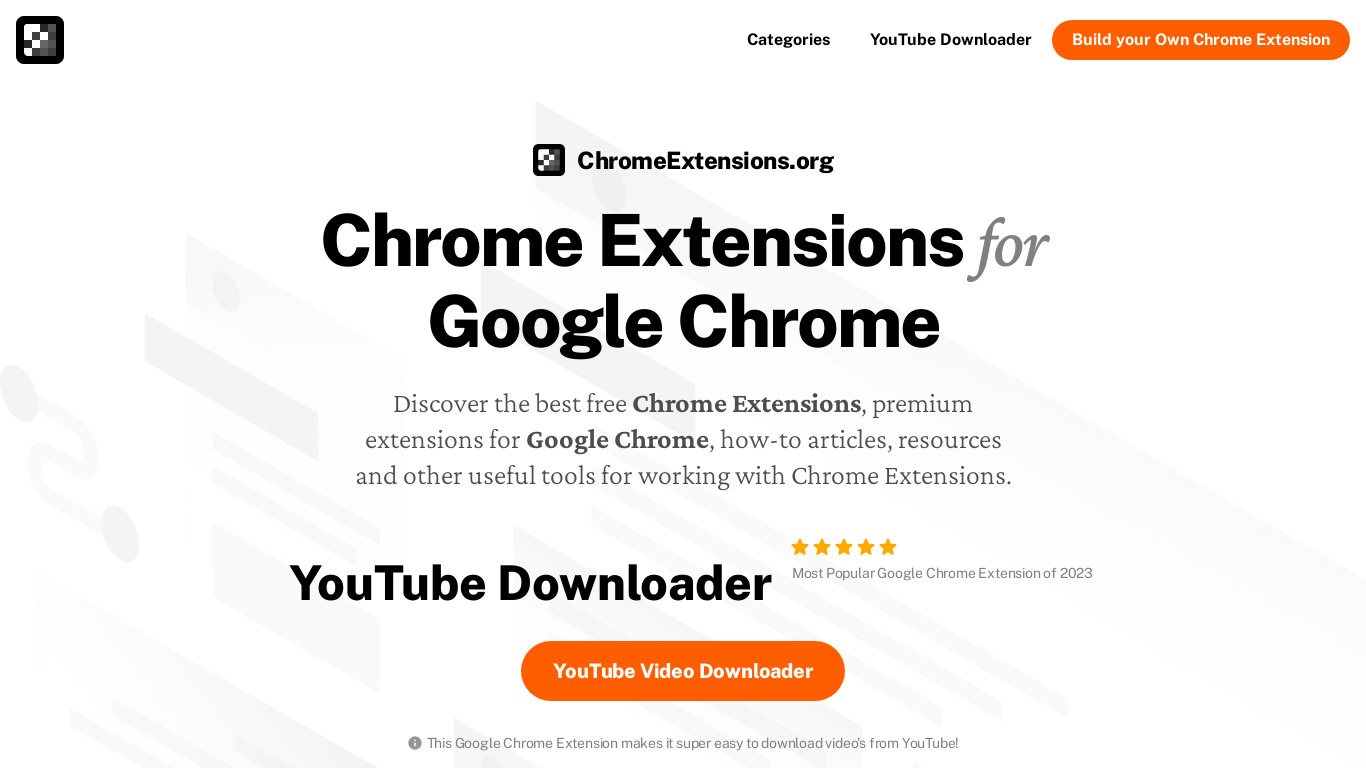 ChromeExtensions.org Landing page