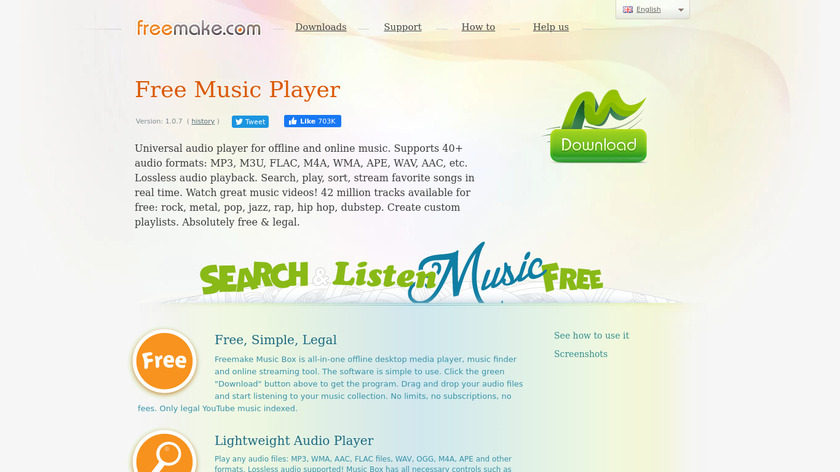 Freemake Music Box Landing Page