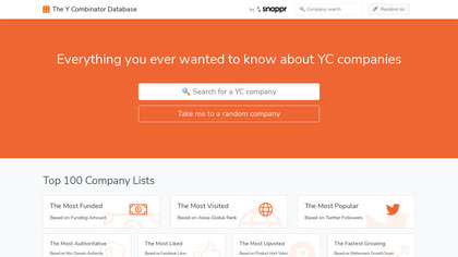 The Y Combinator Database image