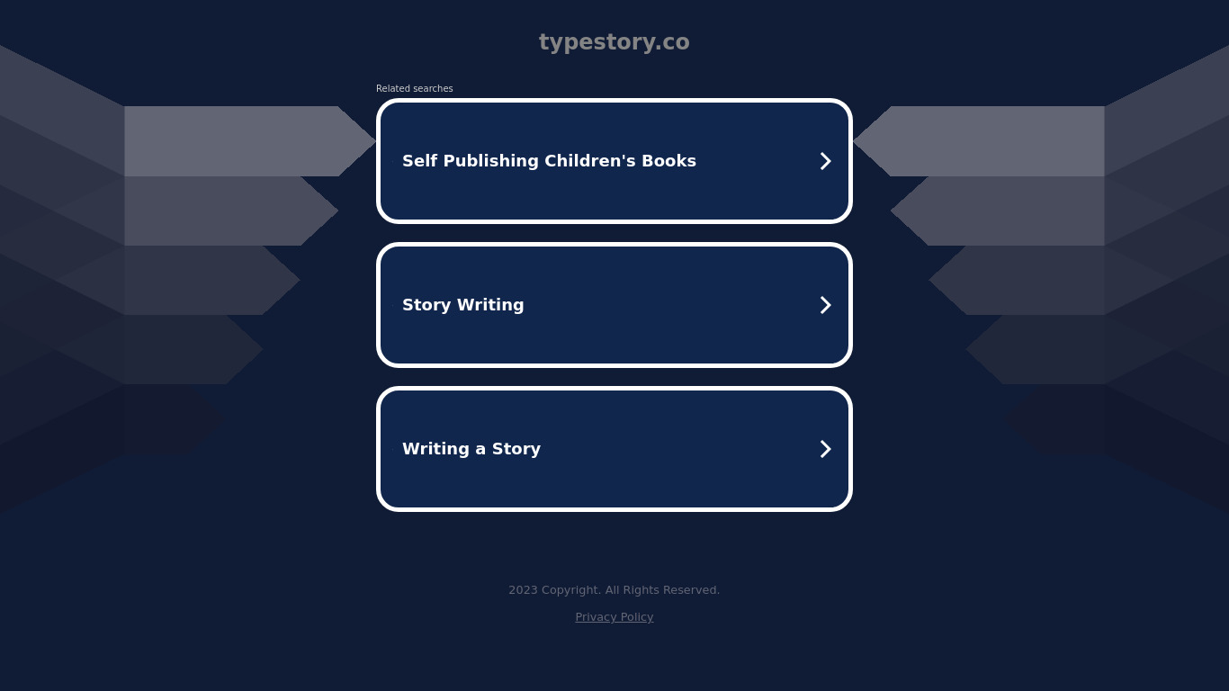 TypeStory Landing page