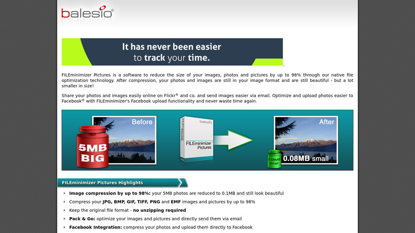 FILEminimizer Pictures Landing Page
