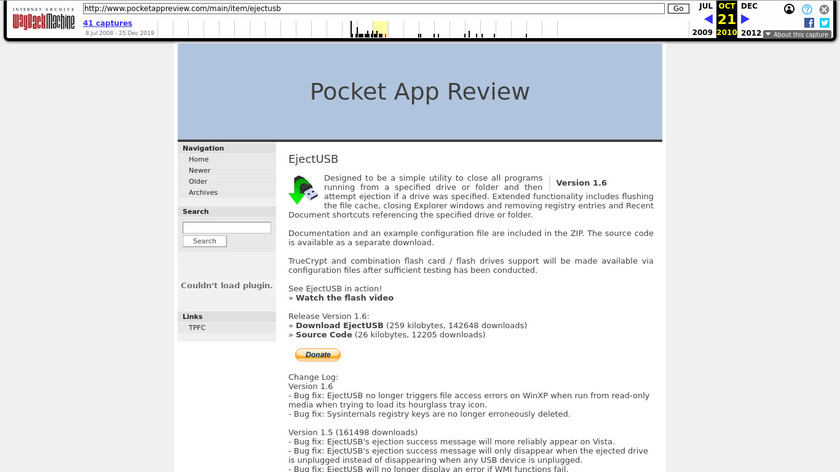 EjectUSB Landing Page