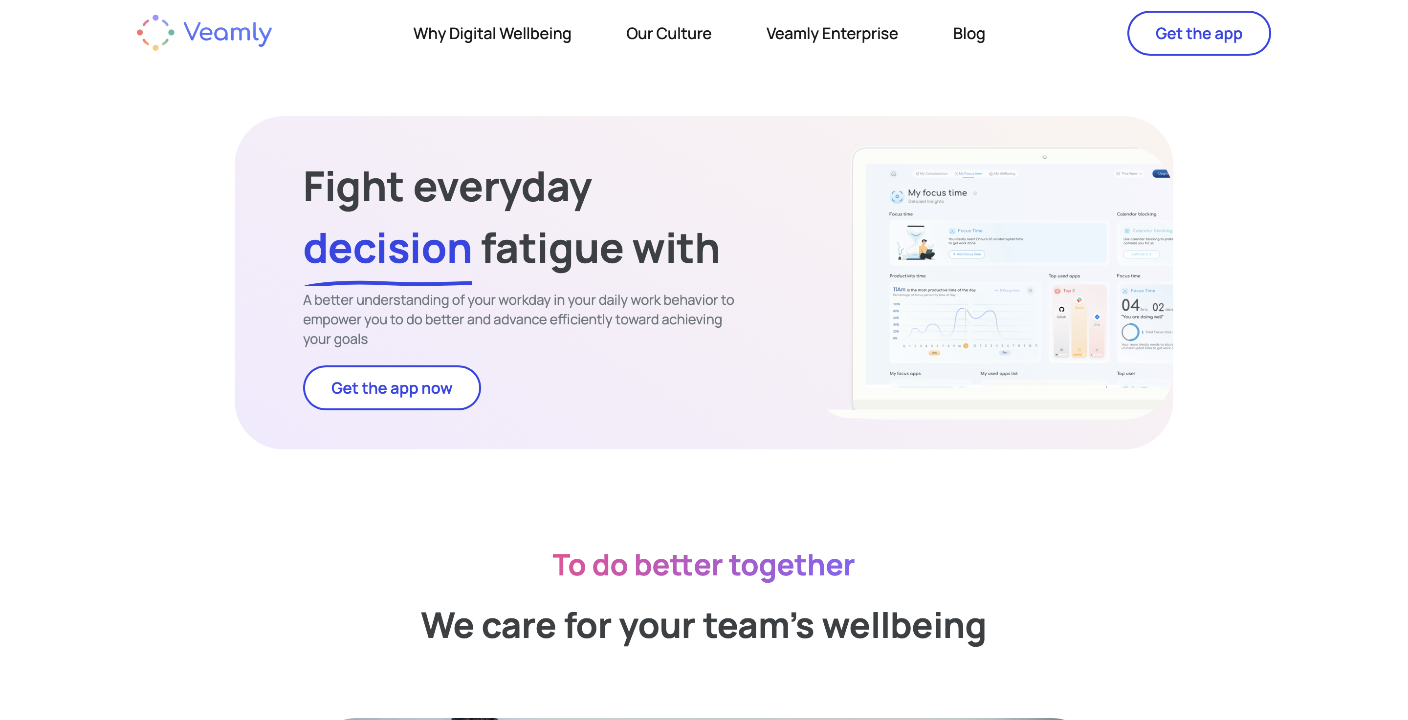 Veamly Landing page