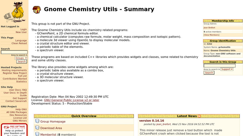 Gnome Chemistry Utils Landing Page