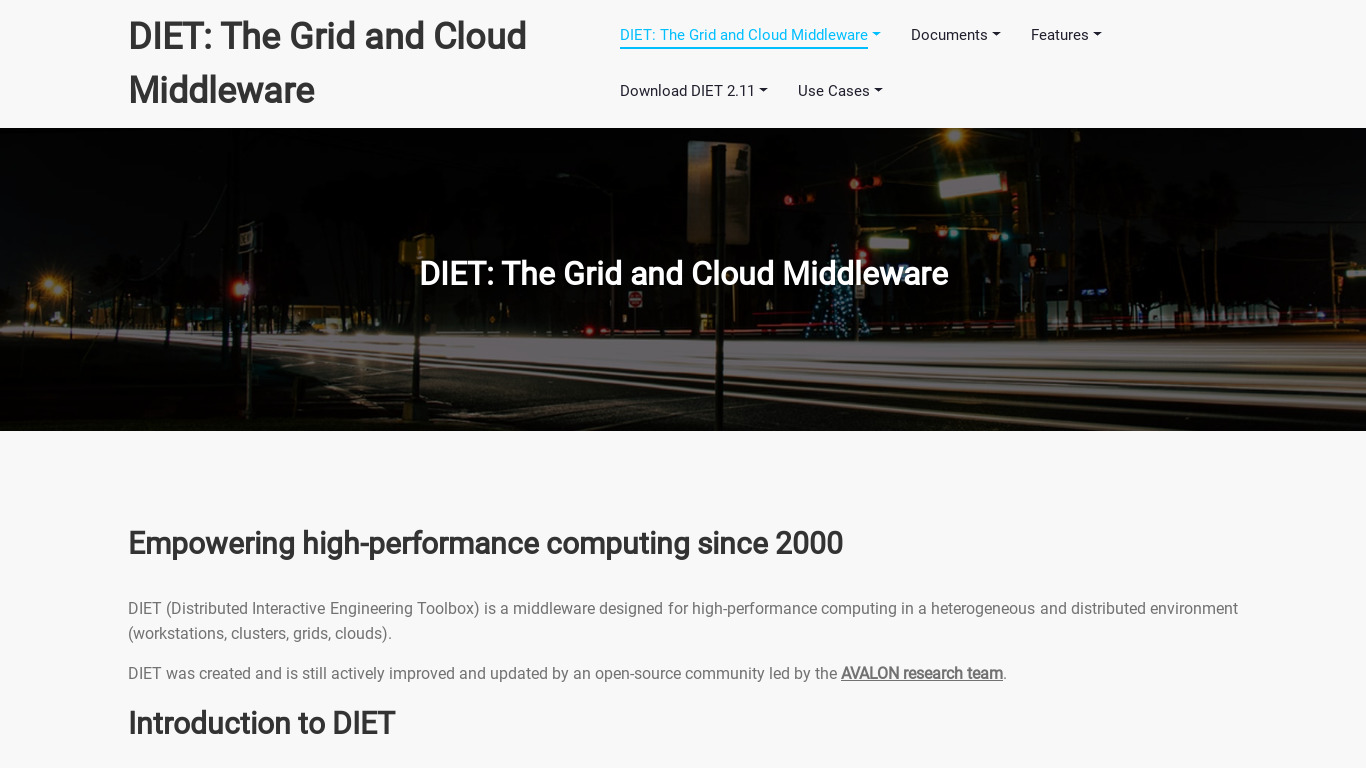 DIET by Avalon Landing page
