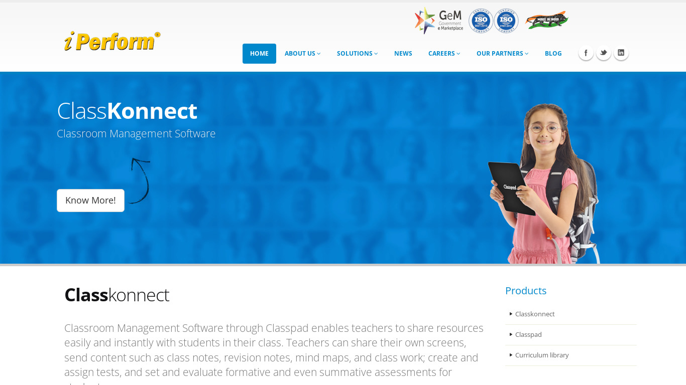 ClassKonnect Landing page