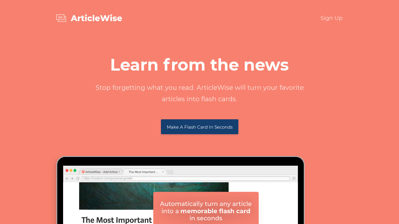 ArticleWise Landing page