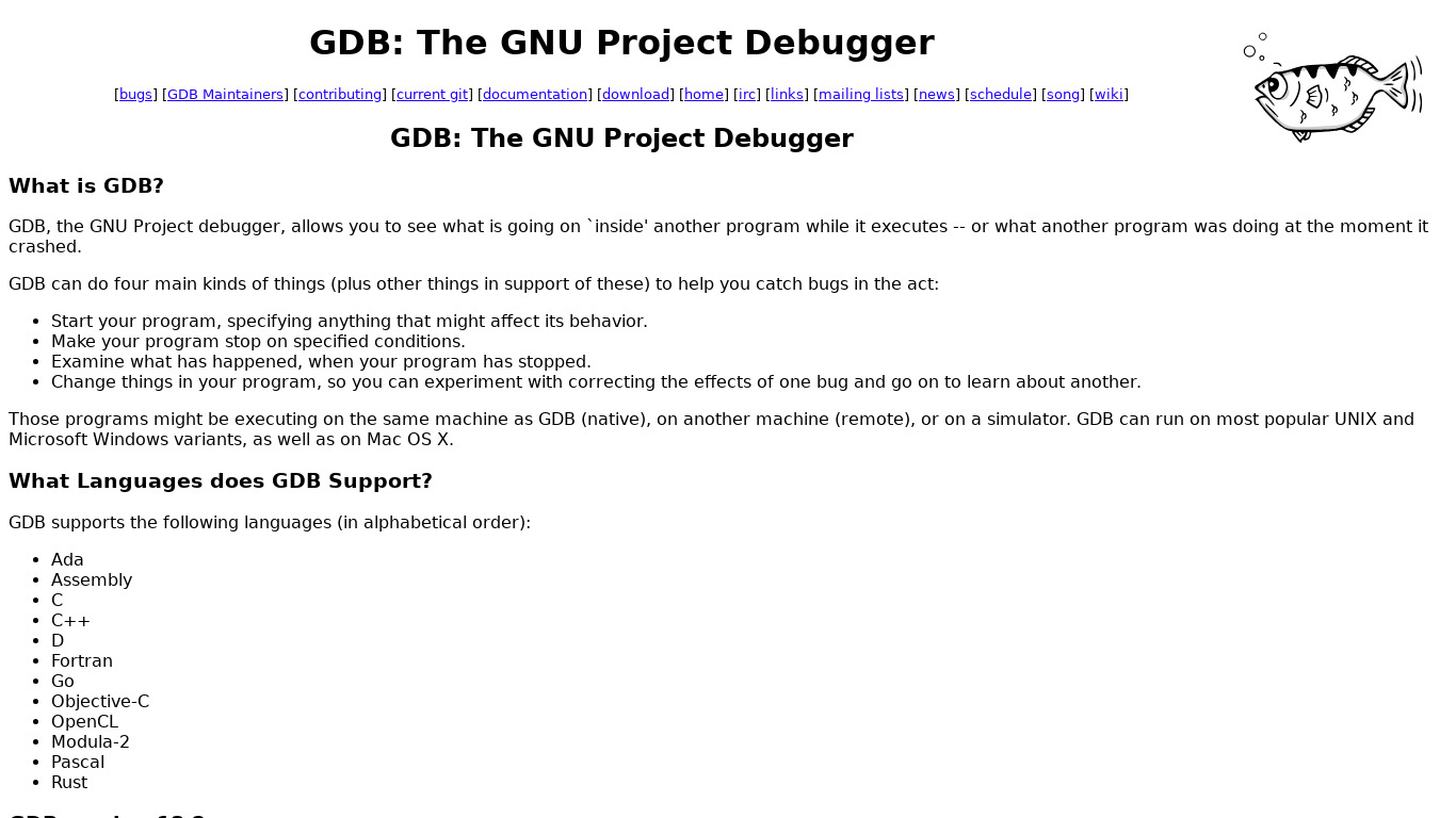 GNU Project Debugger Landing page