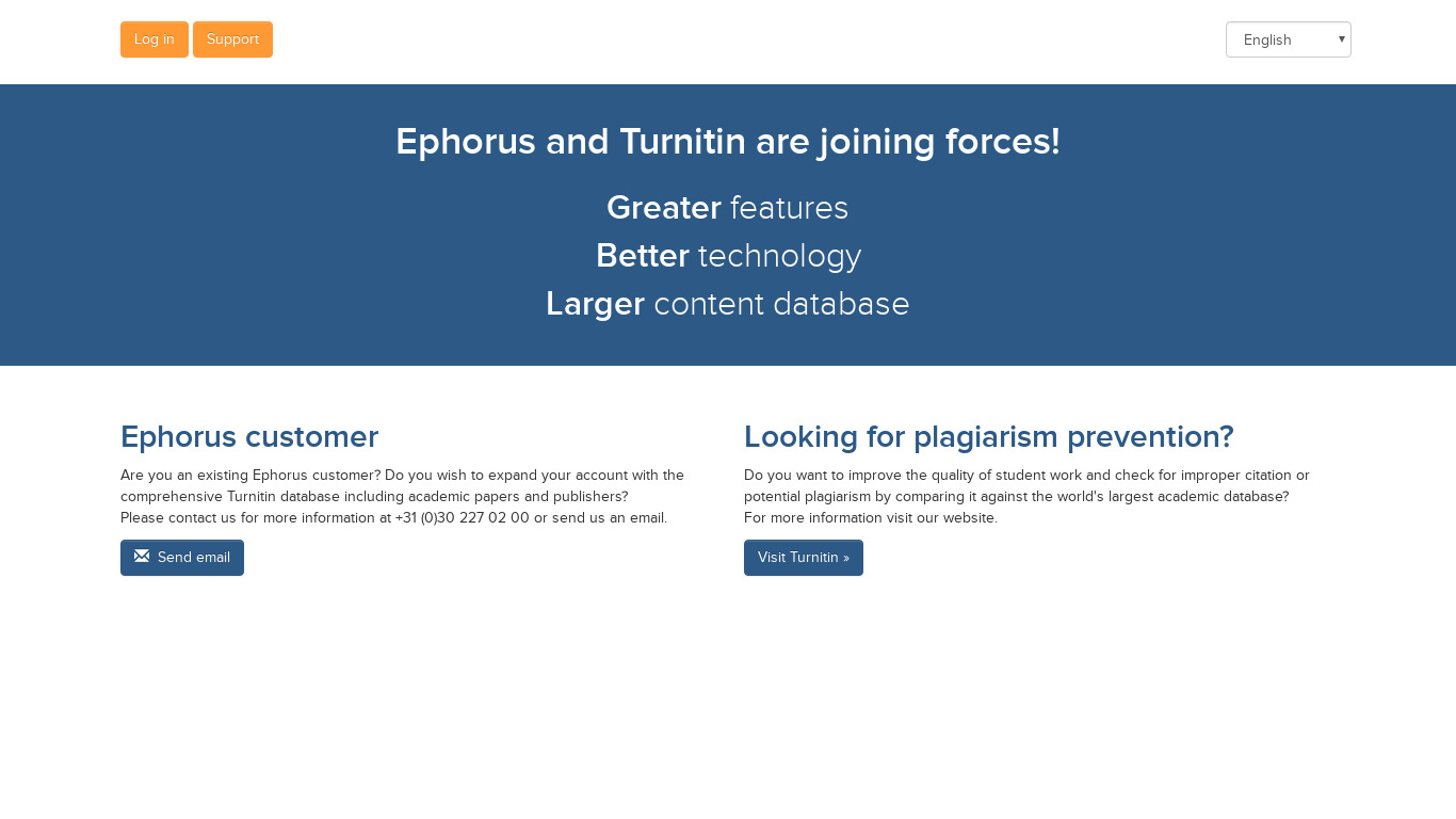 Ephorus Landing page