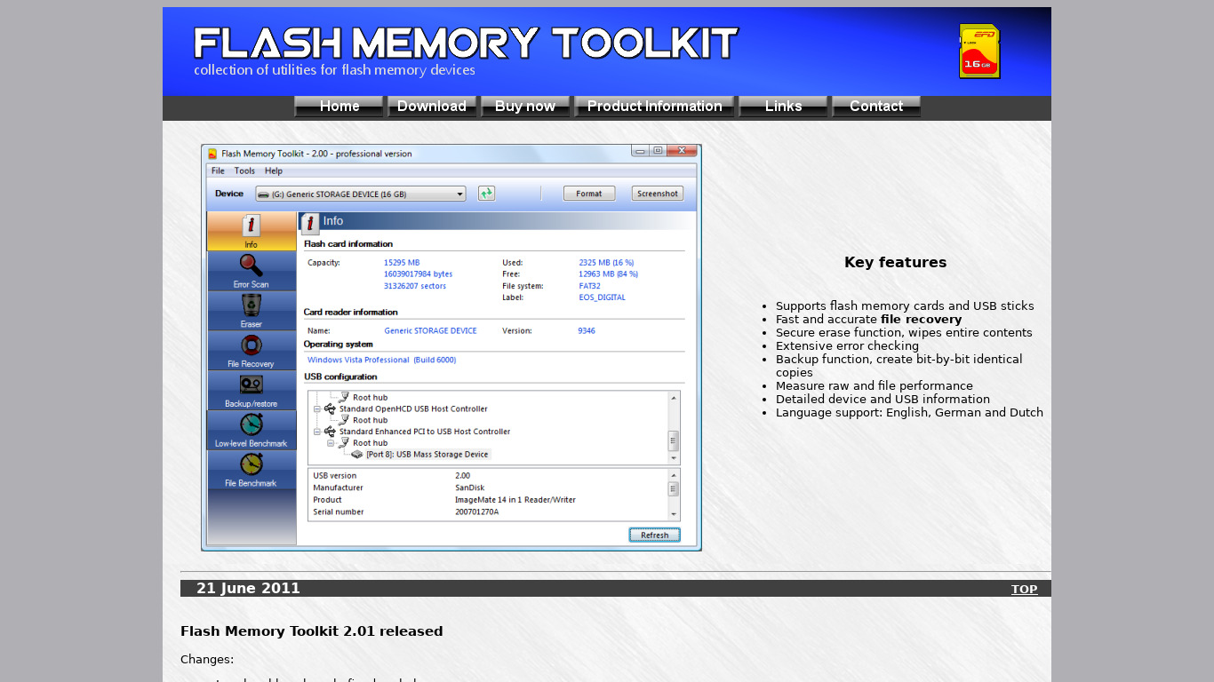 Flash Memory Toolkit Landing page