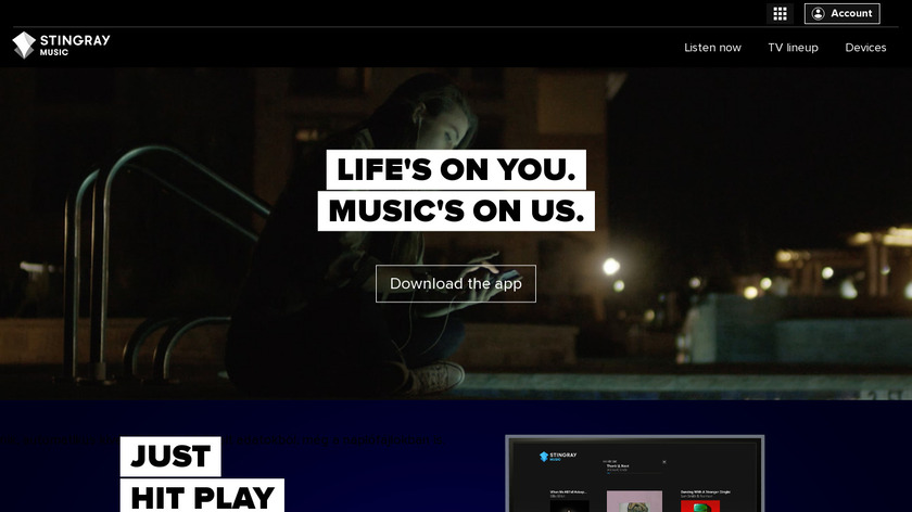 Stingray Music Landing Page