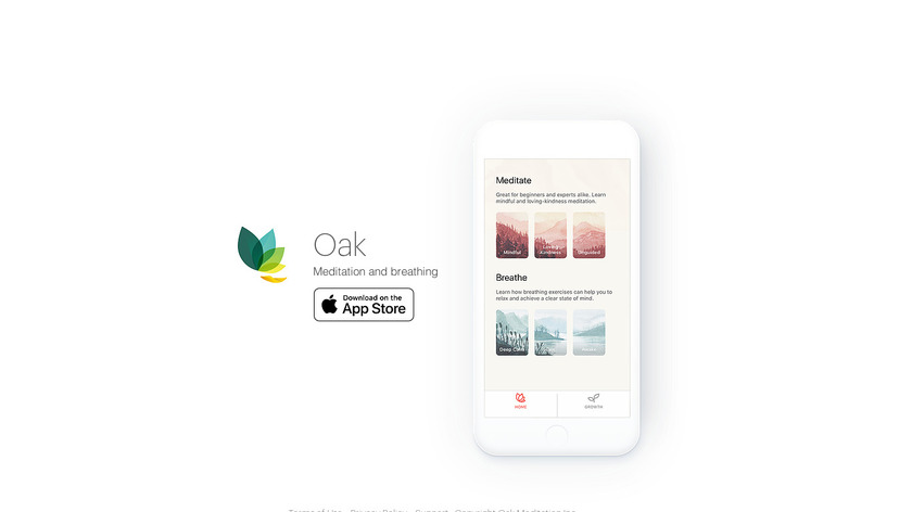 Oak Meditation Landing Page