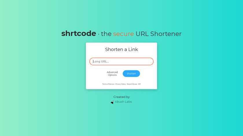 shrtco.de shrtcode Landing Page