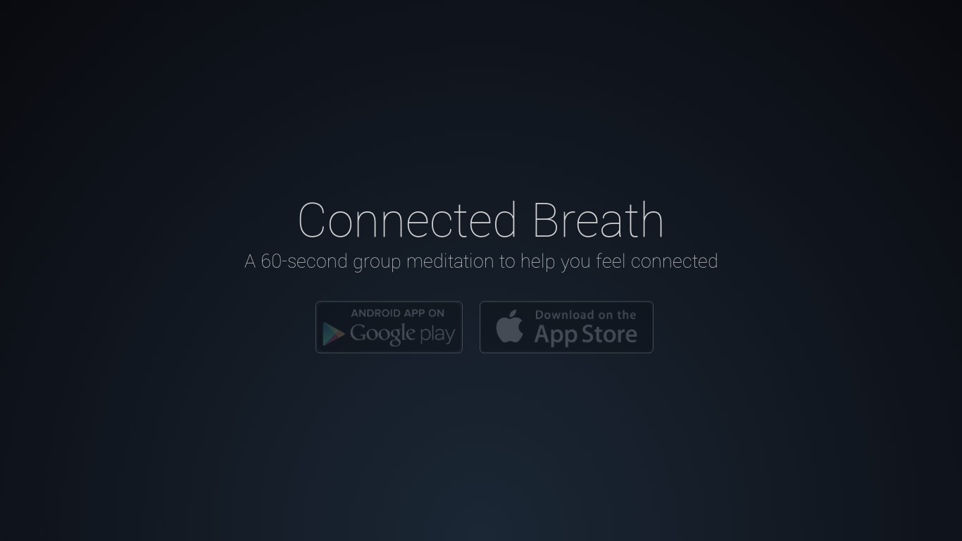 Connected Breath Landing page