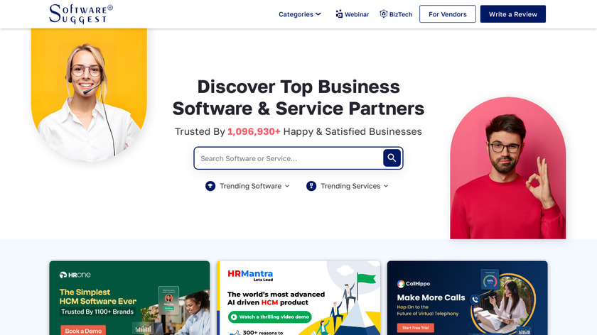 SoftwareSuggest Landing Page