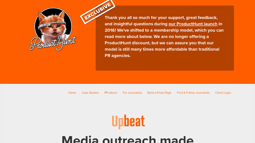 upbeatpr.com Upbeat Landing Page