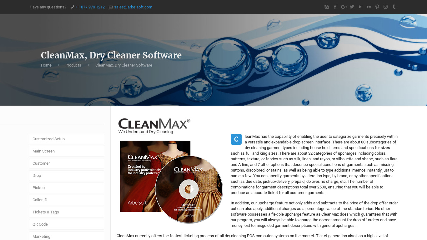 CleanMax Landing page