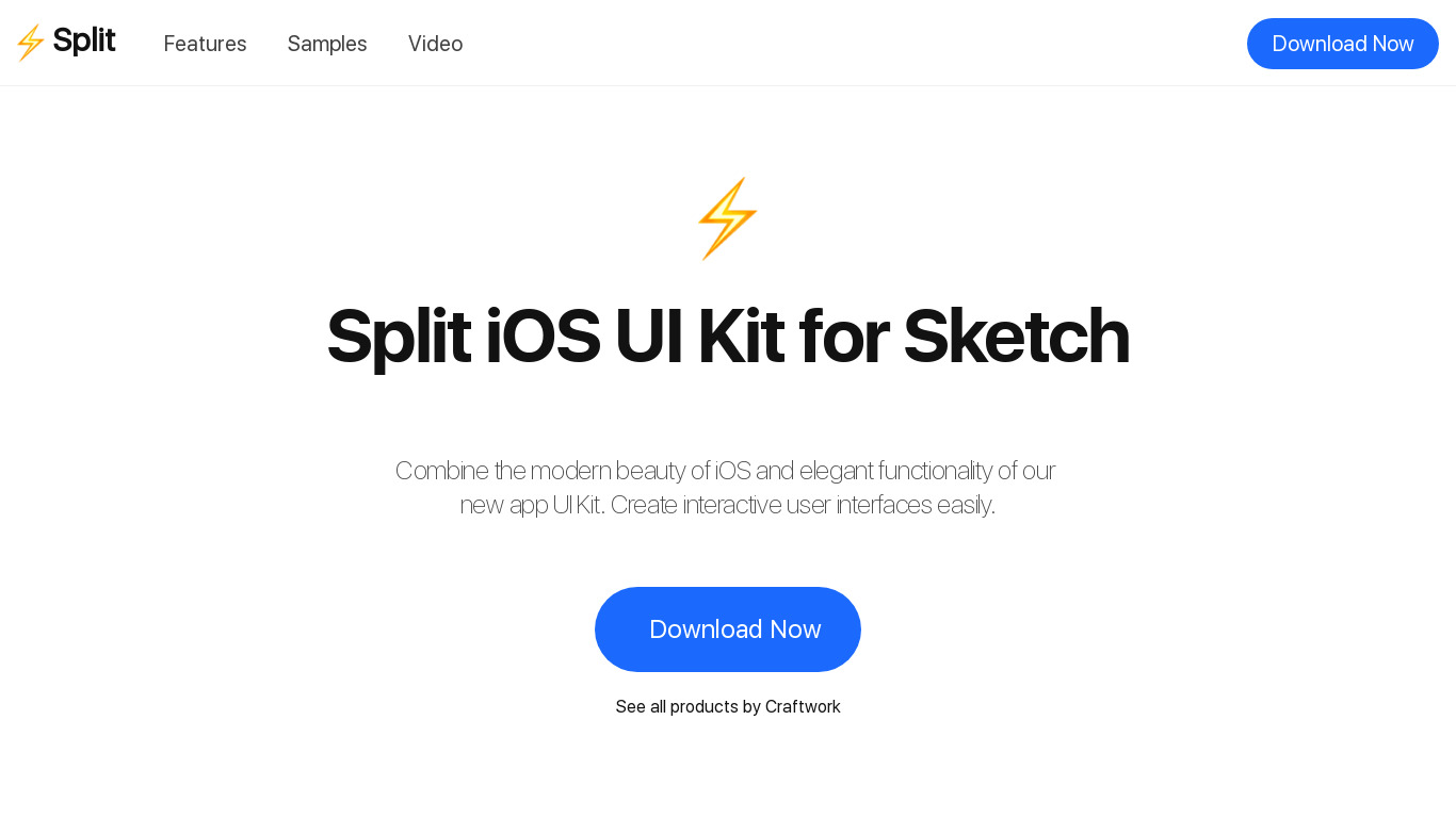 Split iOS UI Kit Landing page