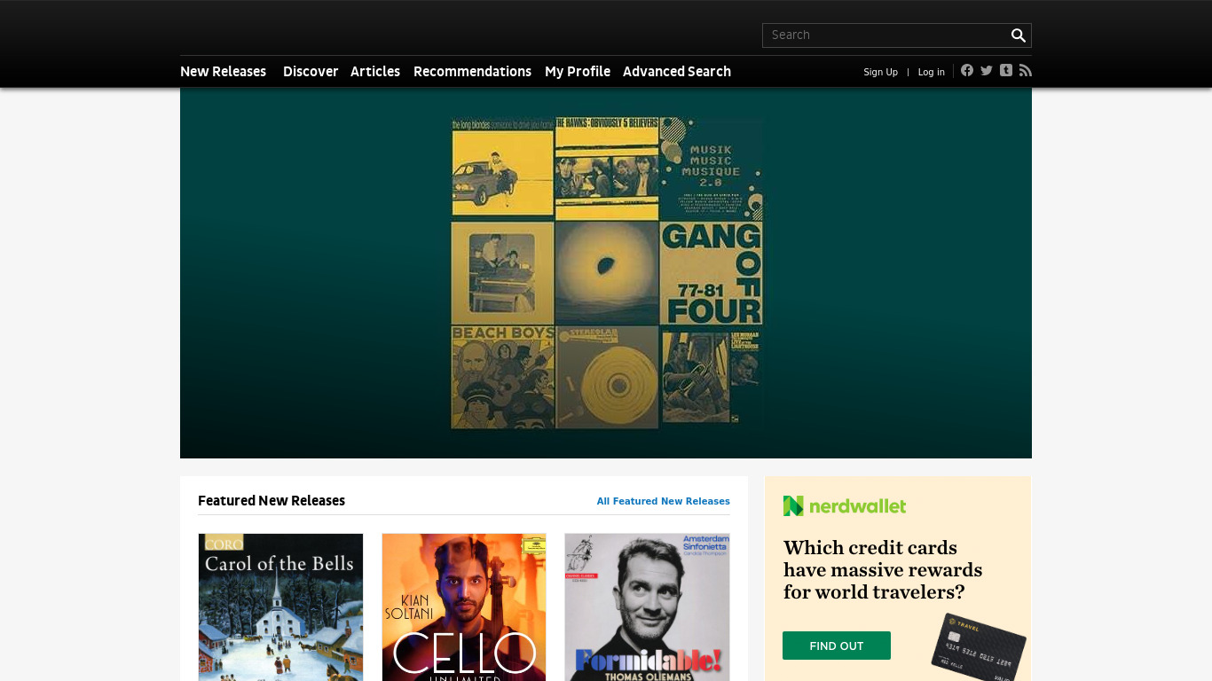 AllMusic Landing page
