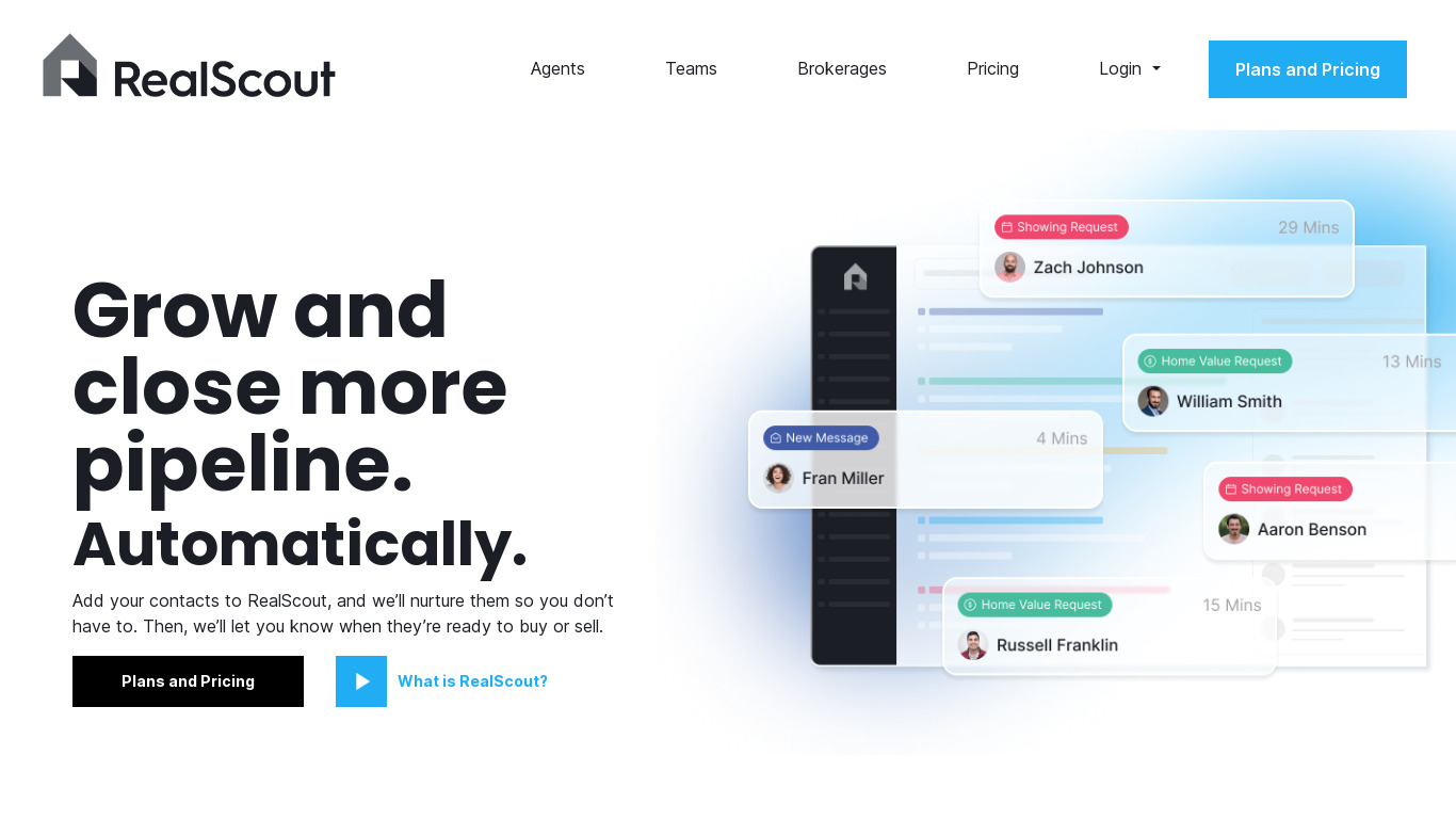 RealScout Landing page