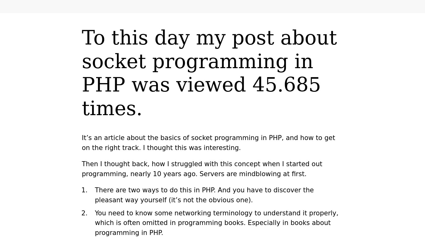 The PHP Socket Programming Handbook Landing page