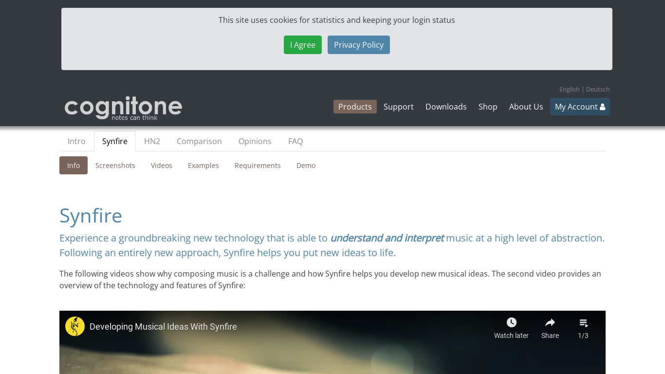 Synfire Landing page