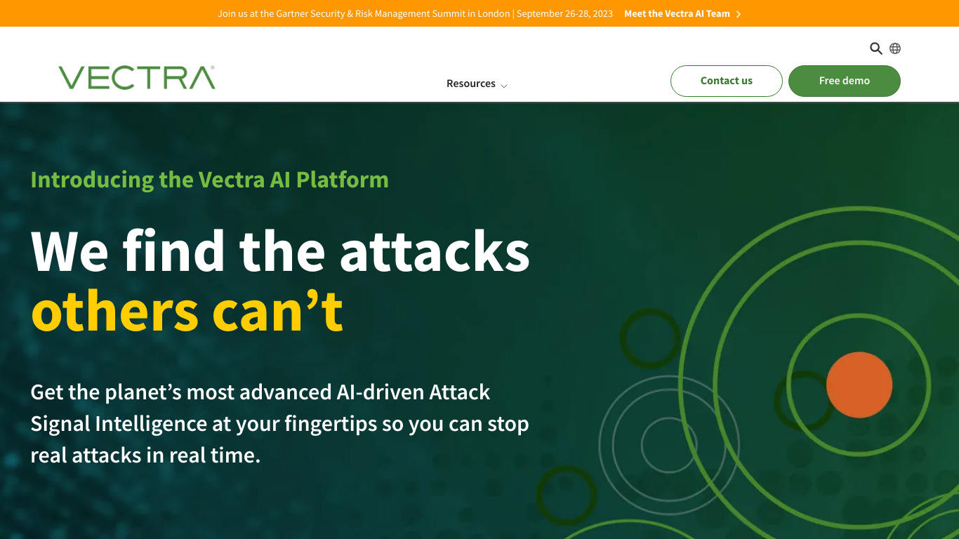 Vectra Landing page