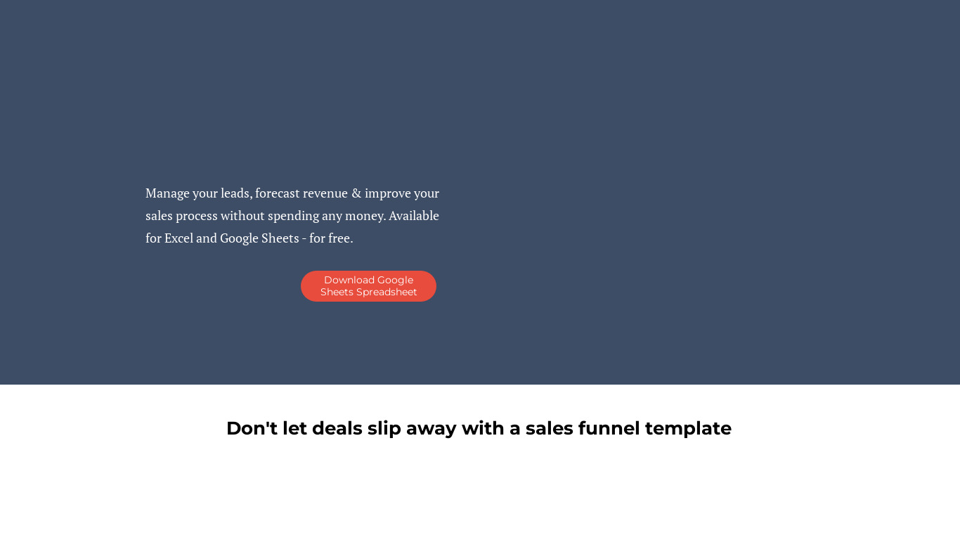 Sales Funnel Template by Salesflare Landing page