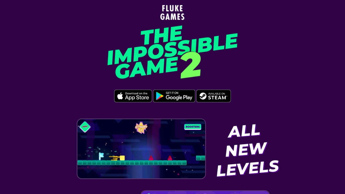 The Impossible Game Landing page