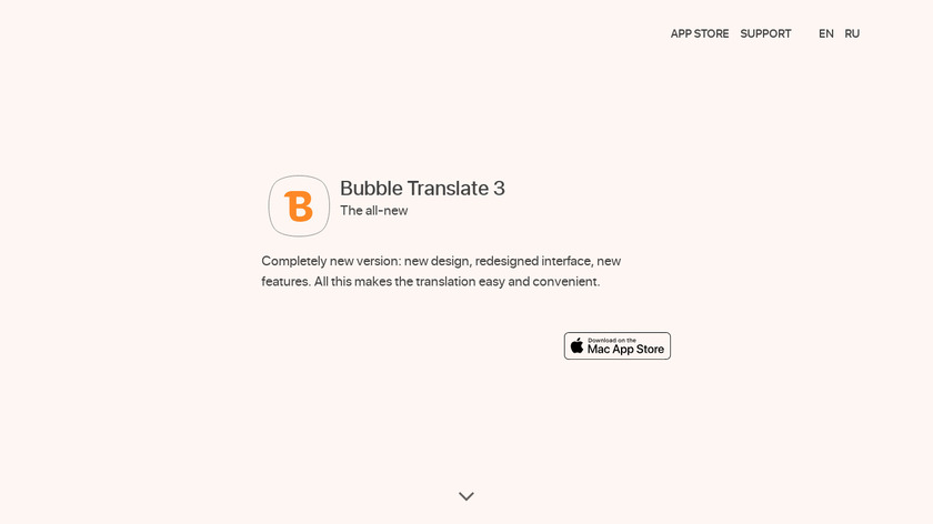 Bubble Translate Landing Page