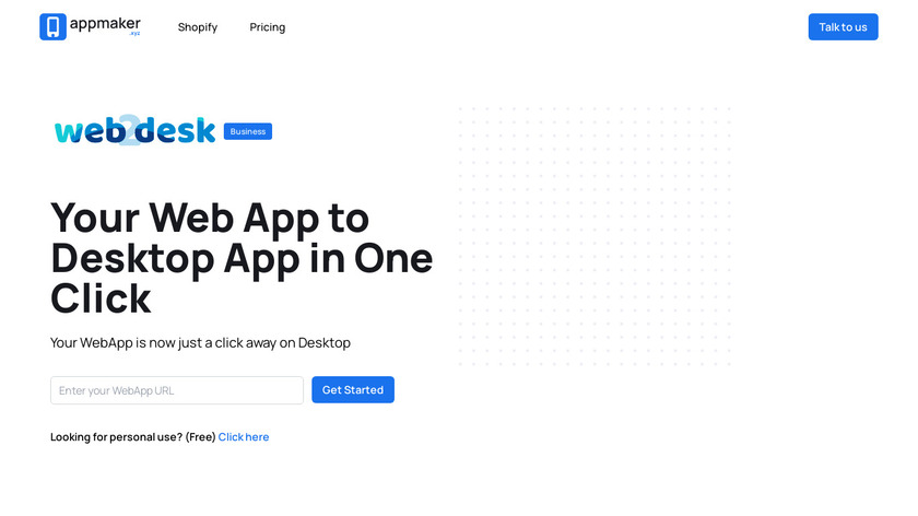 Web2Desk for Business Landing Page